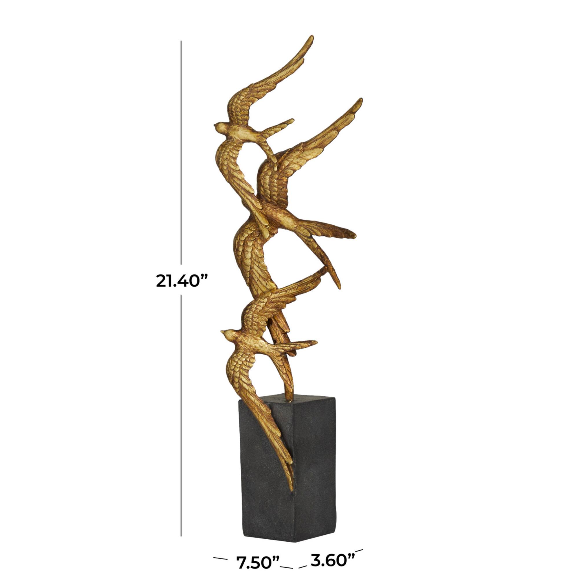 21.5" Polystone Flying Bird Sculpture